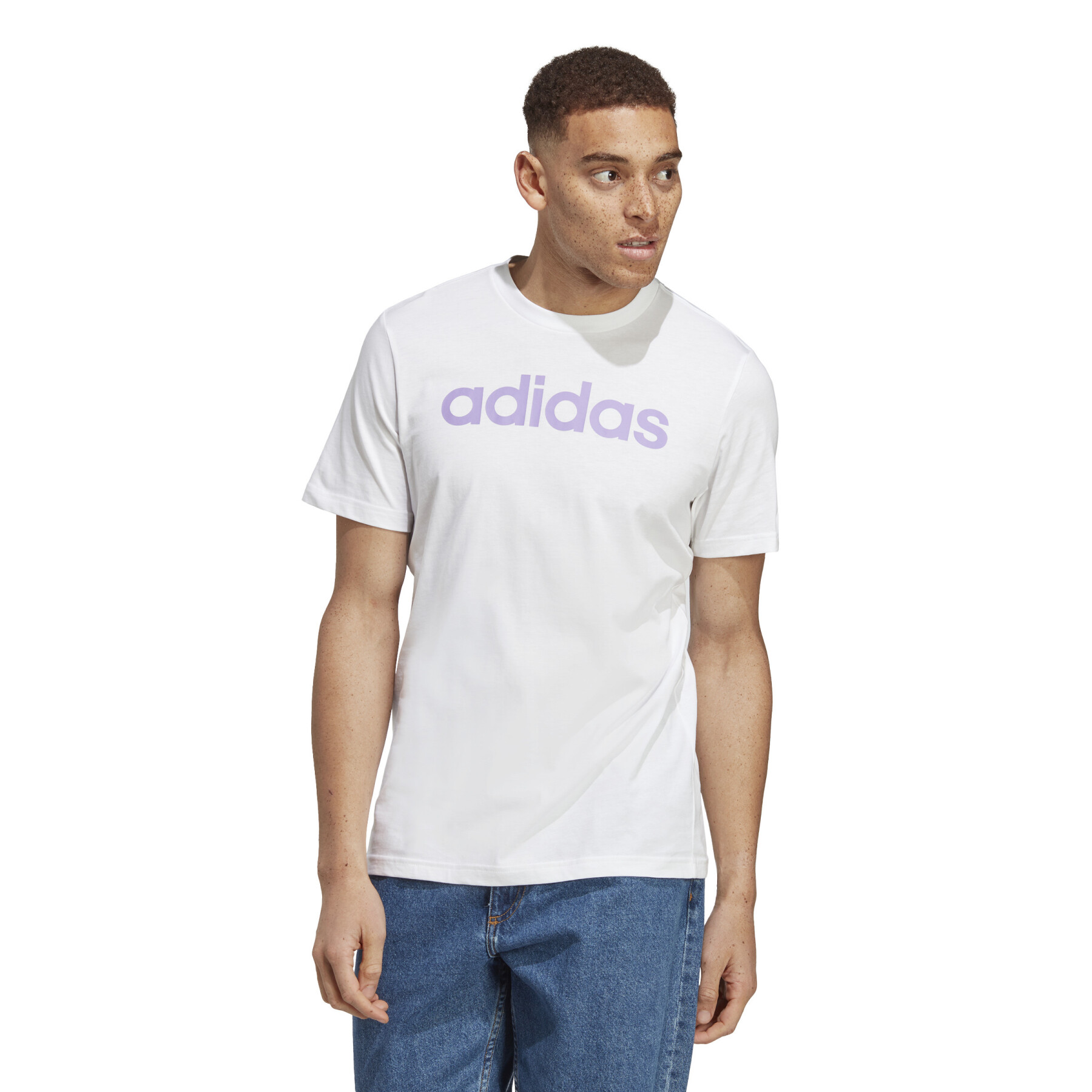 Linear embroidered logo t-shirt single jersey adidas Essentials