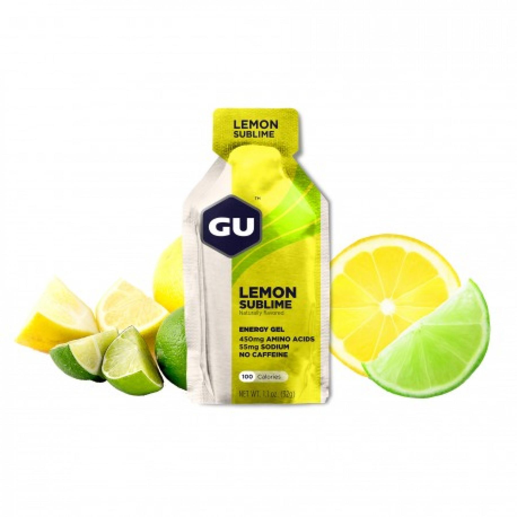 Opakowanie 24 żeli Gu Energy citron intense sans caféine