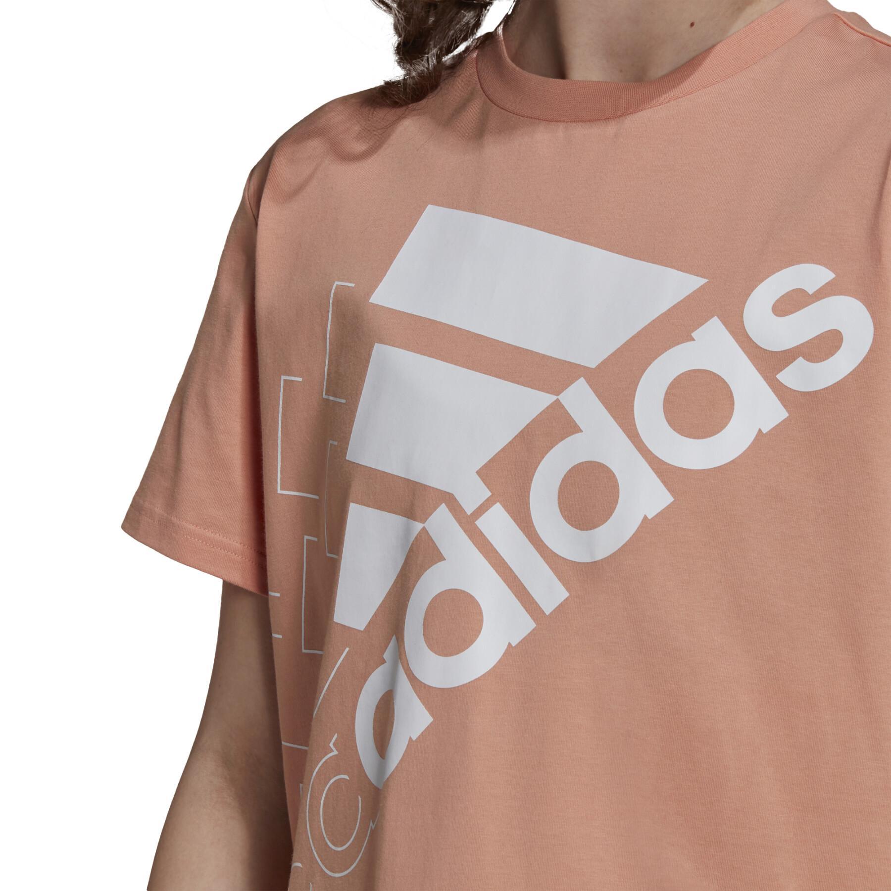 Koszulka damska adidas Brand Love Slanted Logo Boyfriend