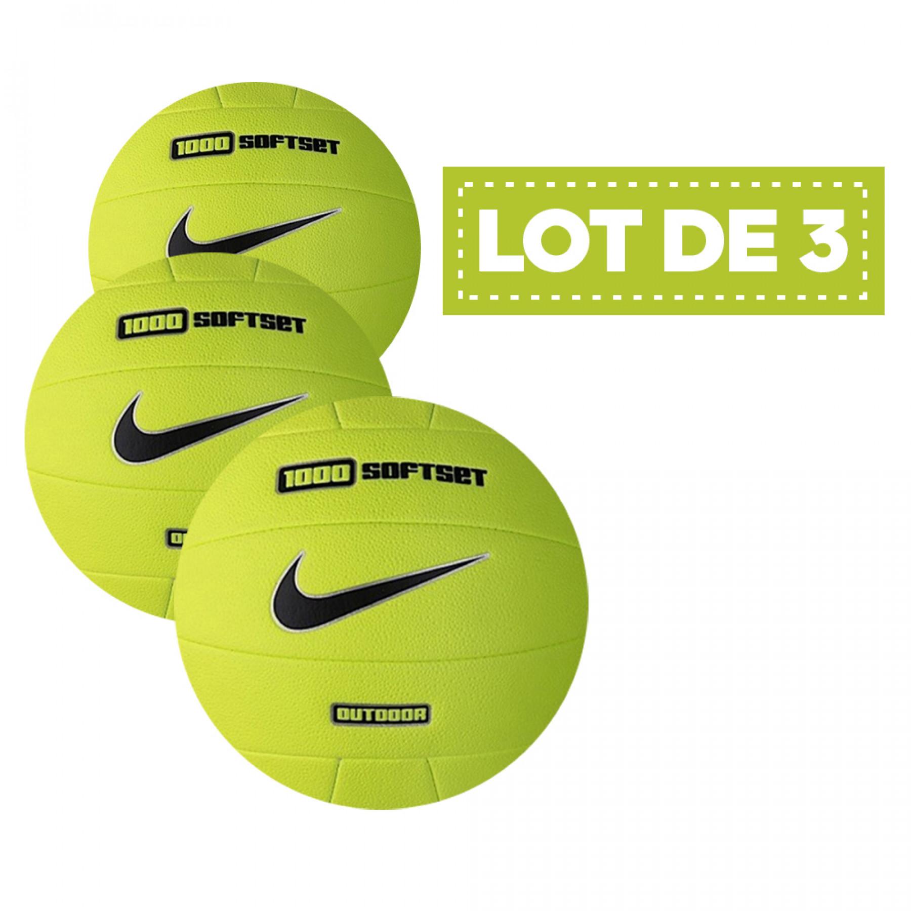 Zestaw 3 balonów Nike 1000 softset outdoor jaune fluo